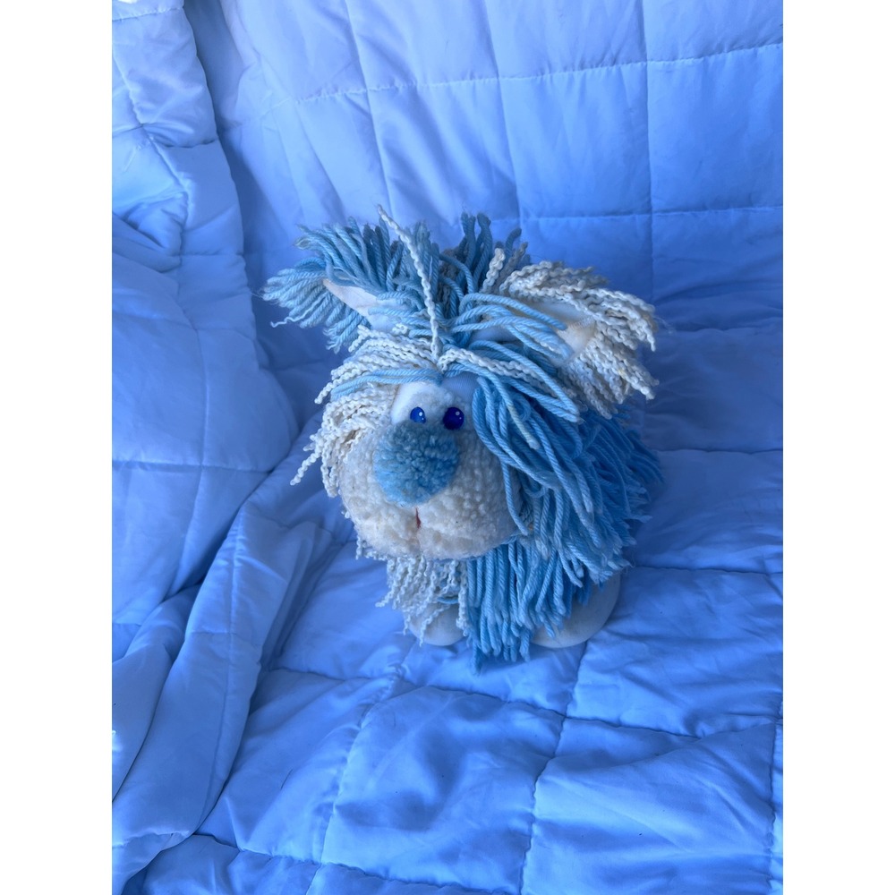 Vintage 1986 Disney Kenner Fluppy Dogs Plush Toy Large White Blue